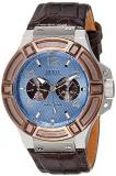 Guess Men's Analogue Quartz Watch with Leather Strap W0040G10