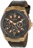 Guess Men Analog Quartz Watch with Leather Strap W1058G2