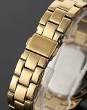 Guess W0018L2 B-Montre Girly Women's Quartz Analogue Watch-Steel Strap Golden Dial Gold