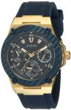 Guess Mens W1049G2 Legacy Rose Gold Tone Blue Resin Strap Wrist Watch