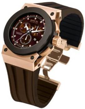 Invicta Men's Akula Reserve Chronograph Watch 5277 with Brown Dial and Brown Rubber Strap