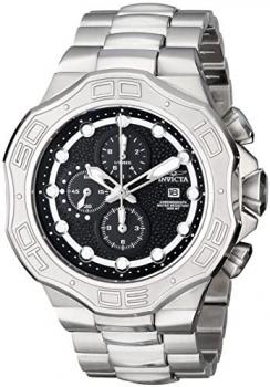 Invicta Pro Diver Men's Quartz Watch with Black Dial Chronograph display on Silver Stainless Steel Bracelet 12427