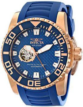 Invicta Pro Diver Men's Japanese Automatic Movement Watch with Blue Dial Analogue Display and Blue PU Strap 14683