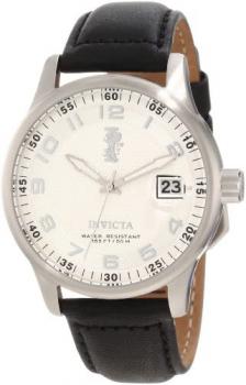 Invicta I-Force Men's Quartz Watch with White Dial Analogue display on Black Leather Strap 12823