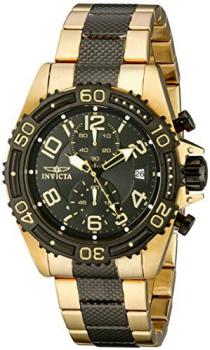 Invicta Pro Diver Men's Quartz Watch with Black Dial Chronograph display on Multicolour Stainless Steel Plated Bracelet 15422