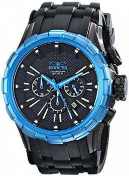 Invicta Men's Quartz Watch with Black Dial Chronograph Display and Black Silicone Strap 16978