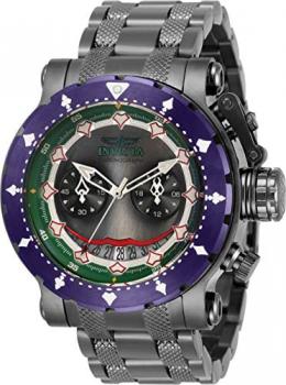 Invicta Men's 48mm DC Comics Joker Coalition Forces Limited Edition Quartz Chronograph Gunmetal Tone Stainless Steel Bracelet Watch