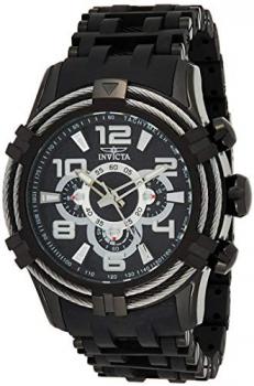 INVICTA Men's Analogue Quartz Watch with Stainless Steel Cable Strap 25559