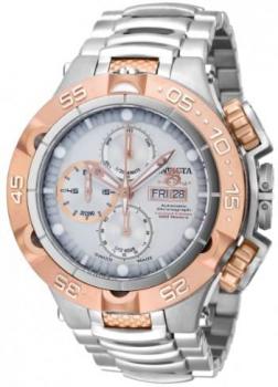 Invicta Men's Subaqua Automatic Watch with Silver Dial Chronograph Display and Silver Stainless Steel Bracelet 15486