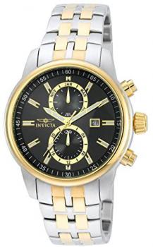 Invicta Men's Quartz Watch with Blue Dial Chronograph Display and Silver Stainless Steel Bracelet