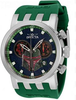 Invicta Men's 46mm Star Wars DNA Boba Fett Silicone Strap Chronograph LE Watch (Model: 34686)