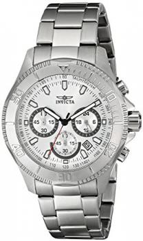 Invicta Pro Diver Men's Quartz Watch with Silver Dial Chronograph display on Silver Stainless Steel Bracelet 17361