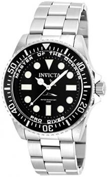 Invicta 20119 Pro Diver Men's Wrist Watch Stainless Steel Quartz Black Dial