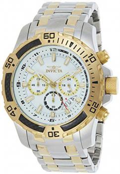 Invicta Men's Pro Diver Quartz Watch with Stainless-Steel Strap, Gold Tone, Two Tone 18.5 (Model: 24859/24860)