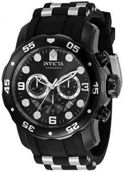 Invicta Men's Analog Japanese Quartz Watch with Silicone, Stainless Steel Strap 34666