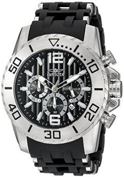 Invicta Men's Sea Spider Stainless Steel Watch with Black PU Band, Including Invicta 1 Slot Case (Model 20284, 20285, 20287)