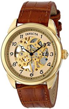 Invicta 17188 42mm Stainless Steel Case Brown Calfskin flame fusion Men's Watch