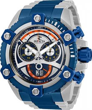 INVICTA 31416 Men's 63mm Reserve Grand Arsenal Swiss Chronograph Silver &amp; Blue Two Tone Stainless Steel Bracelet Watch