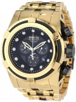 Invicta Men's Quartz Watch with Black Dial Chronograph Display and Gold Stainless Steel Bracelet 12753