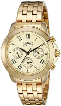 Invicta Women's Specialty 37mm Gold Tone Stainless Steel Chronograph Quartz Watch, Gold (Model: 21654)