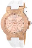 Invicta Subaqua Women's Quartz Watch with Rose Gold Dial Analogue display on White Leather Strap 14746