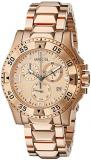 Invicta Women's Quartz Watch with Gold Dial Chronograph Display and Gold Plated ...