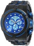 Invicta Men's Bolt Quartz Watch with Blue Dial Chronograph Display and Black Stainless Steel Bracelet 12735