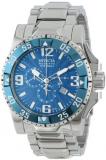 Invicta Men's Quartz Watch with Blue Dial Chronograph Display and Silver Stainless Steel Bracelet 10897