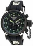 Invicta Russian Diver Men's Quartz Watch with Black Dial Chronograph display on Black Rubber Strap 10182