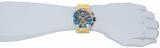 Invicta Men's Quartz Watch with Blue Dial Chronograph Display and Gold Stainless Steel Plated Bracelet 1344