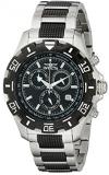 Invicta Men's Quartz Watch with Chronograph Display and Black Stainless Steel Bracelet
