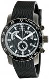 Invicta Specialty Men's Quartz Watch with Black Textured Dial Chronograph Display and Black PU Strap in Black Plated Stainless Steel Case 11295