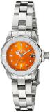 Invicta Angel Women's Quartz Watch with Orange Dial Analogue display on Silver Stainless Steel Bracelet 11436
