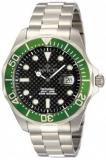 Invicta Men's Pro Diver Quartz Watch with Black Dial Analogue Display and Silver...