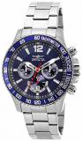 Invicta Men's Quartz Watch with Blue Dial Chronograph Display and Silver Stainless Steel Bracelet 15610
