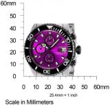 Invicta Men's Quartz Watch with Purple Dial Chronograph Display and Silver Stainless Steel Bracelet 10502