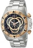 Invicta Men's Quartz Watch with Black Dial Chronograph Display and Silver Stainless Steel Bracelet 10998