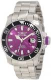 Invicta Unisex Automatic Watch with Purple Dial Analogue Display and Purple Plas...