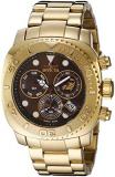 Invicta Men's Quartz Watch with Brown Dial Chronograph Display and Gold Plated Bracelet 14651
