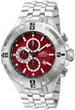 Invicta Pro Diver Men's Quartz Watch with Red Dial Chronograph Display and Silve...
