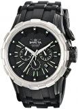 Invicta Men's Quartz Watch with Black Dial Chronograph Display and Black Silicone Strap 16975