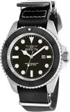 Invicta Men's Quartz Watch with Black Dial Analogue Display and Black Leather Strap 17579