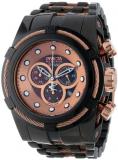 Invicta Men's Quartz Watch with Brown Dial Chronograph Display and Black Stainle...