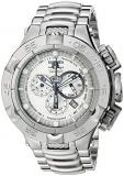 Invicta Men's Quartz Watch with Silver Dial Chronograph Display and Silver Stain...