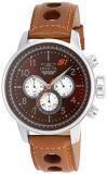 Invicta Men's Quartz Watch with Brown Dial Chronograph Display and Brown Leather Strap 16015