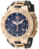 Invicta Subaqua Swiss Made Men's Quartz Watch with Black Gunmetal Dial Chronograph Display and Black Rubber Strap in Rose Gold Plated Case 12882