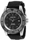 Invicta Men's 44mm Pro Diver Automatic Gun Metal Grey Polyster Strap SS Watch Model (31485)