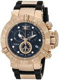 Invicta men's quartz Watch with blue Dial chronograph Display and multicolour PU...