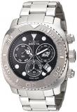 Invicta Pro Diver Men's Quartz Watch with Black Dial Chronograph display on Silver Stainless Steel Bracelet 14645