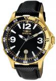 Invicta Men's Specialty Quartz Watch with Black Dial Analogue Display and Black Leather Strap 12123